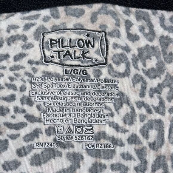 Leopard Print Lounge Set By Pillow Talk L/XL Polyester & Spandex Womens Two-Piec - Picture 3 of 7